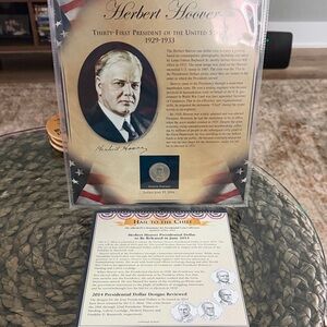Herbert Hoover Commemorative Plaque and coin